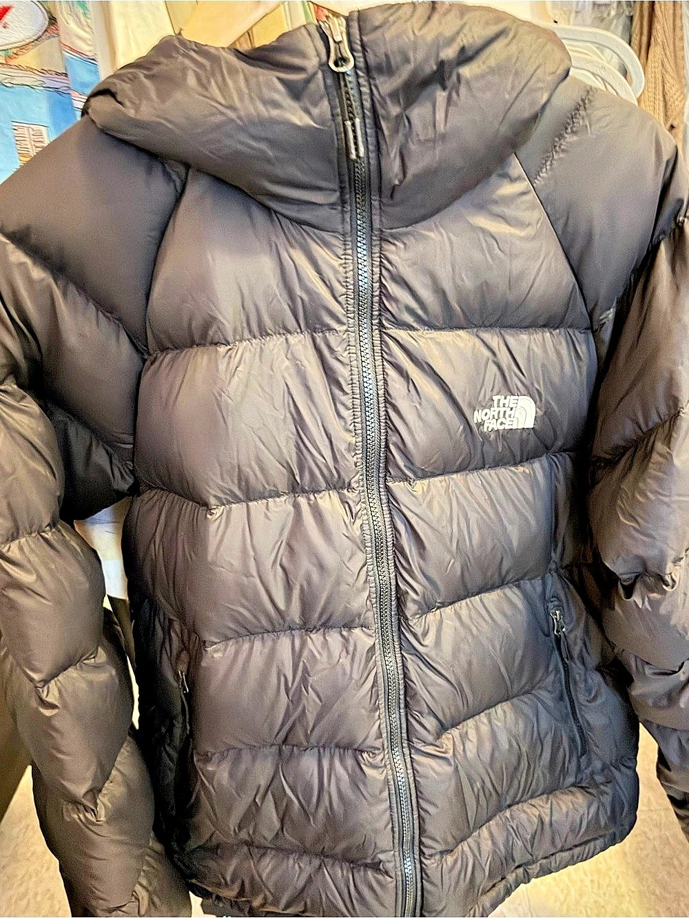The North Face Classic Down Hooded Jacket Black Puffer men large coat